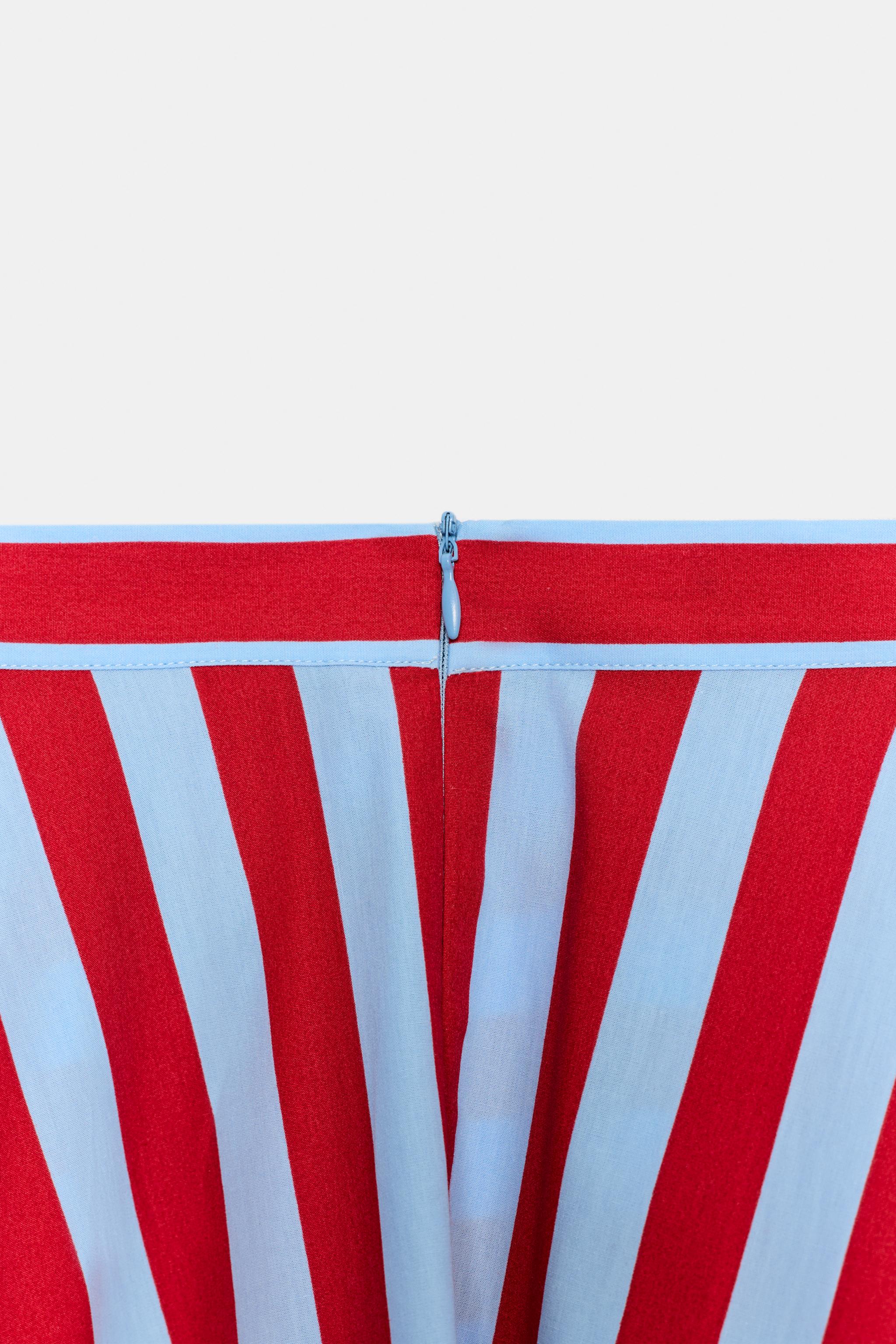 STRIPED CAPE MIDI SKIRT